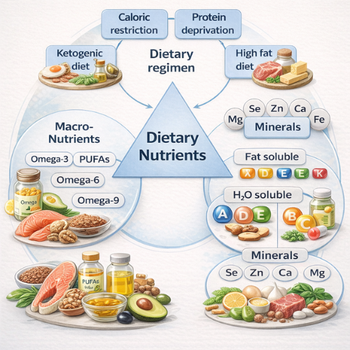 Repair nutrition for nerve recovery infographic showing metabolic support, structural nutrients, and micronutrient systems.