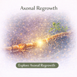 Icon showing axonal regrowth with reconnecting nerve fibers supporting signal communication