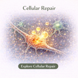 Icon showing cellular repair supporting nerve tissue recovery and function