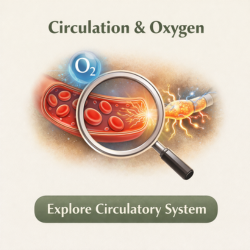 icon showing blood circulation and oxygen delivery supporting nerve function