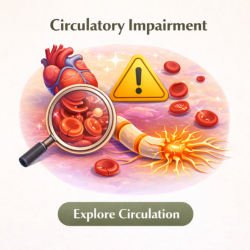 icon showing poor circulation and reduced oxygen affecting nerve function