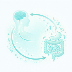 Gut brain axis diagram showing connection between gut and nervous system