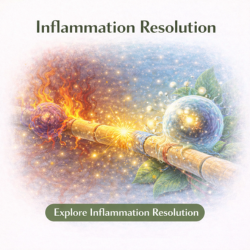 Icon showing inflammation resolution supporting nerve recovery and system balance