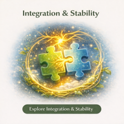 Icon showing integration and stability supporting coordinated nerve function and system balance