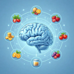 Neuro nutrition diagram showing how nutrients support brain and nerve function