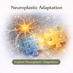 Icon showing neuroplastic adaptation with changing neural pathways supporting nerve function