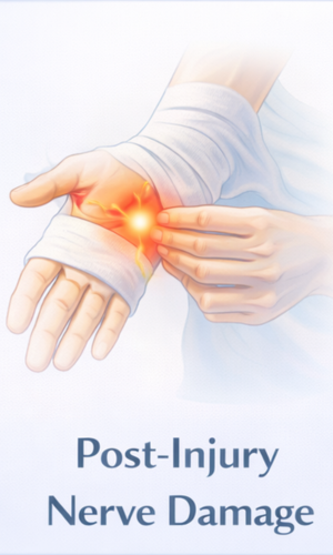 post injury nerve damage causing localized nerve pain and irritation