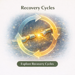 Icon showing recovery cycles supporting nerve repair and regeneration over time