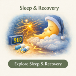 Icon showing sleep and recovery supporting nervous system balance and nerve function