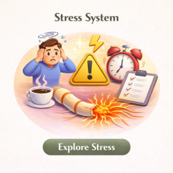 icon showing stress system affecting nerve function and nerve signaling