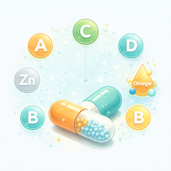 Supplement intelligence diagram showing nutrient support