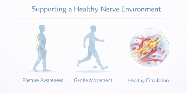 supporting a healthy nerve environment through posture awareness movement and circulation