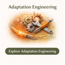 Adaptation Engineering card showing gears or system elements representing adaptive nerve recovery and optimization process