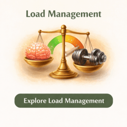 Load Management card showing balance scale or weight system representing stress and recovery in nerve healing