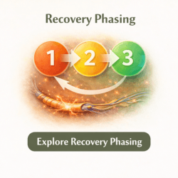 Recovery Phasing card showing multiple stages or steps representing phased nerve healing and recovery progression