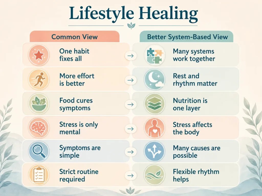 Common Misunderstandings About Lifestyle Healing Common misunderstandings about Lifestyle Healing compared with better system-based views.
