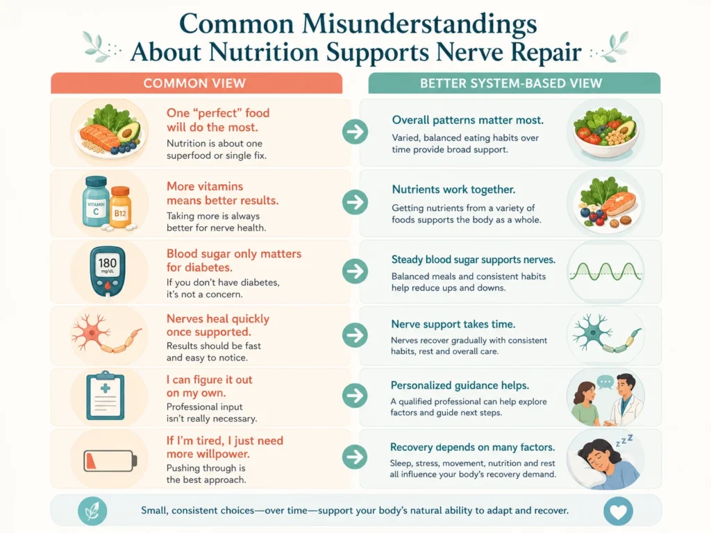 Common Misunderstandings About Nutrition Supports Nerve Repair Common misunderstandings about Nutrition Supports Nerve Repair compared with safer system-based views.