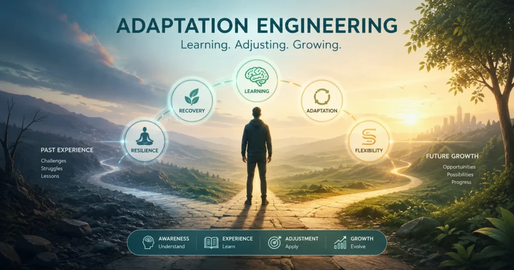 Adaptation Engineering and Nervous System Change Adaptation Engineering hero image showing nervous system adaptation, learning, recovery, resilience, and long-term change.