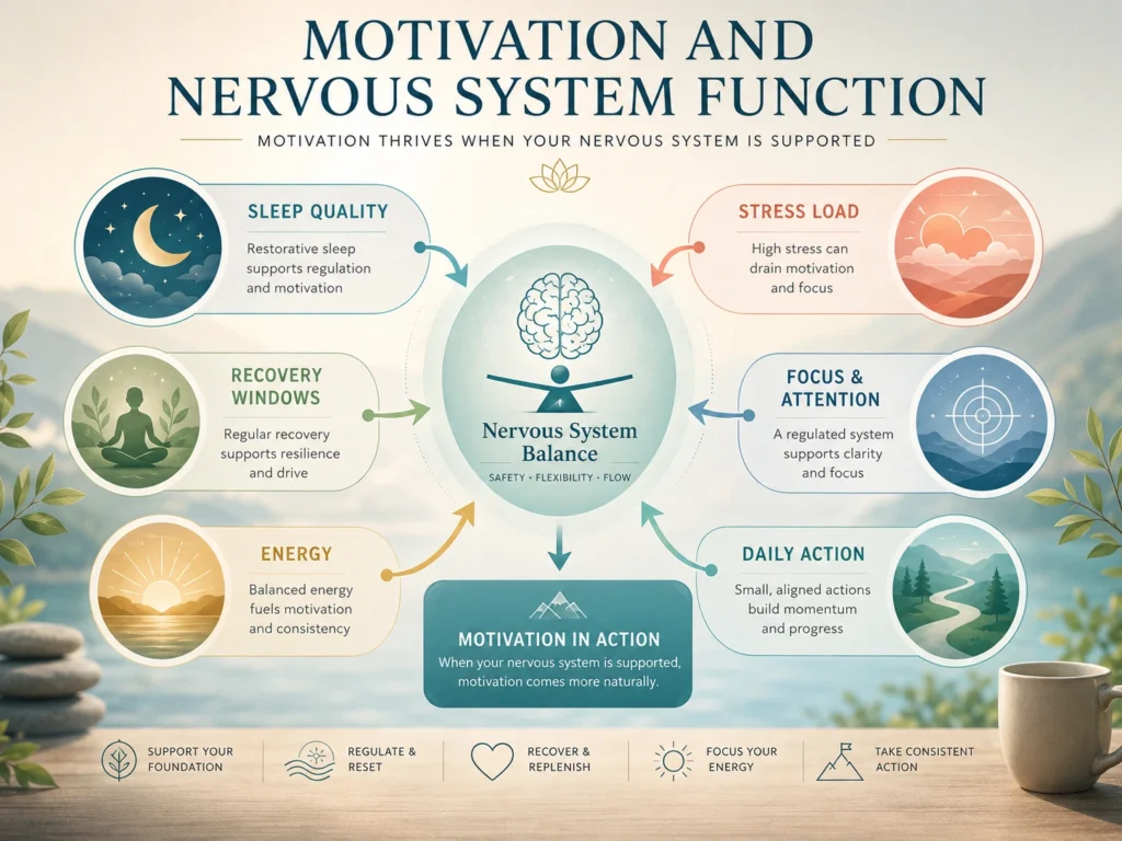 Motivation and Nervous System Function Motivation and nervous system function with stress, sleep, recovery, attention, and energy