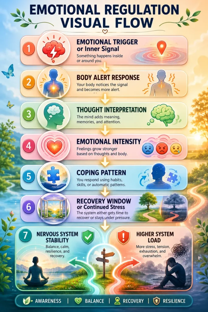 Emotional Regulation Visual Flow Emotional Regulation visual flow from emotional trigger to nervous system stability