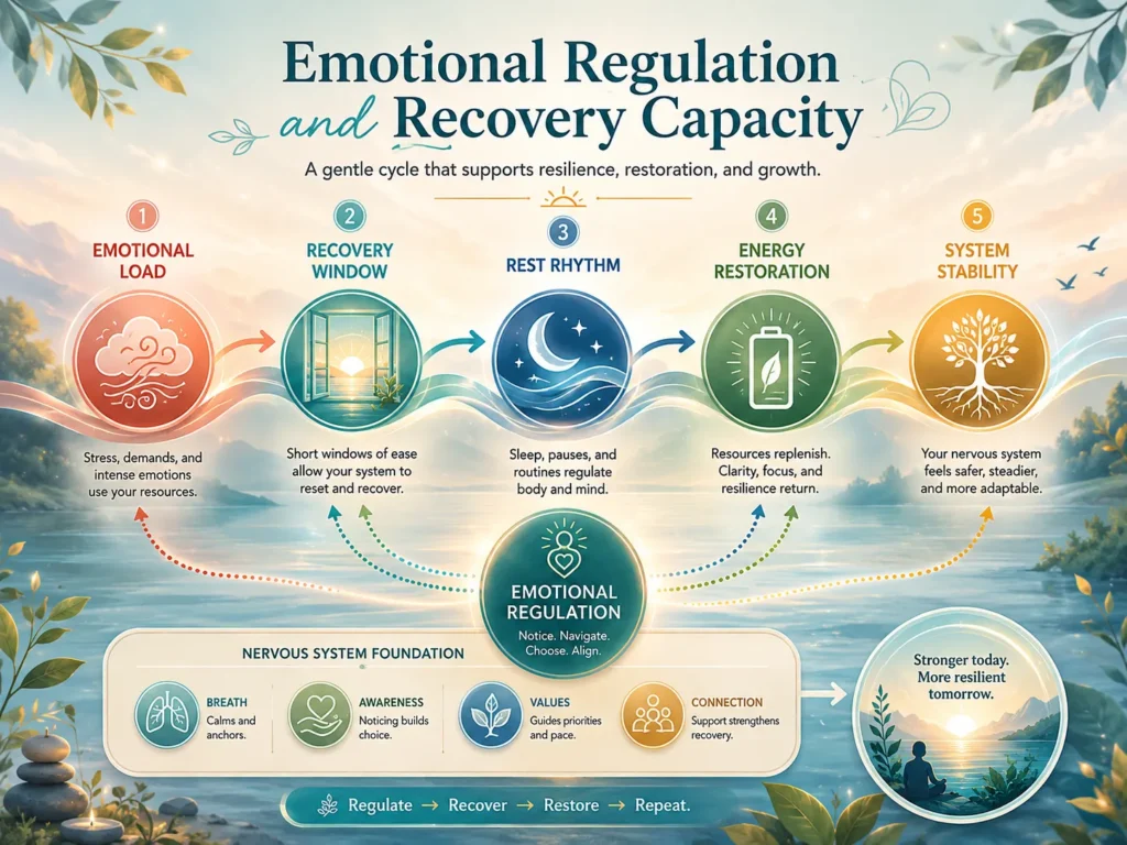 Emotional Regulation and Recovery Capacity Emotional Regulation and recovery capacity with sleep, stress load, energy rhythm, and nervous system stability