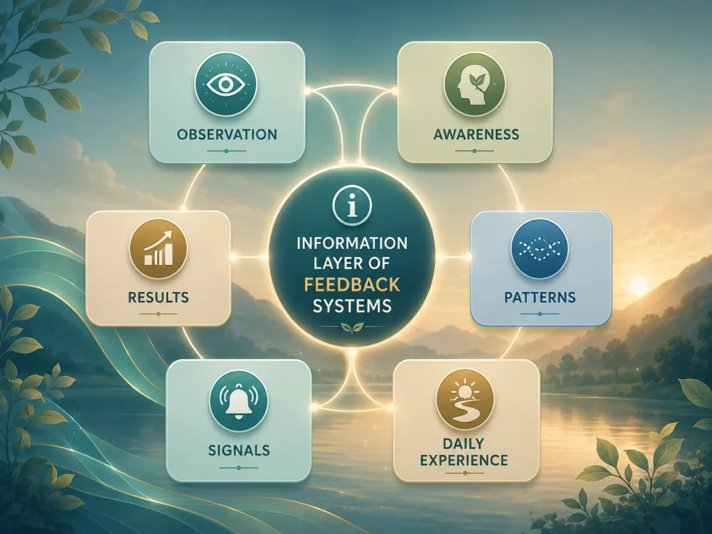 Information Layer of Feedback Systems Information Layer of Feedback Systems showing observation, awareness, patterns, results, and information.