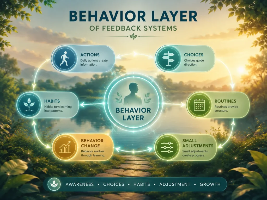 Behavior Layer of Feedback Systems Behavior Layer of Feedback Systems showing actions, choices, habits, routines, and behavior change.