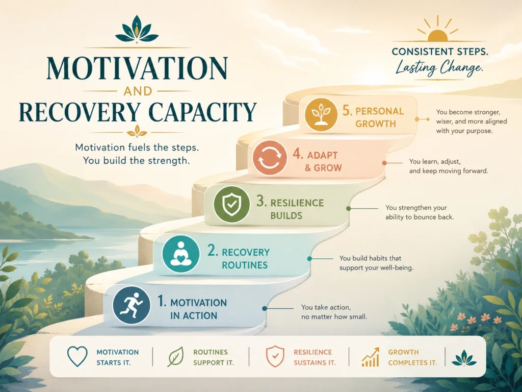Motivation and Recovery Capacity Motivation and recovery capacity with habits, consistency, resilience, and adaptation
