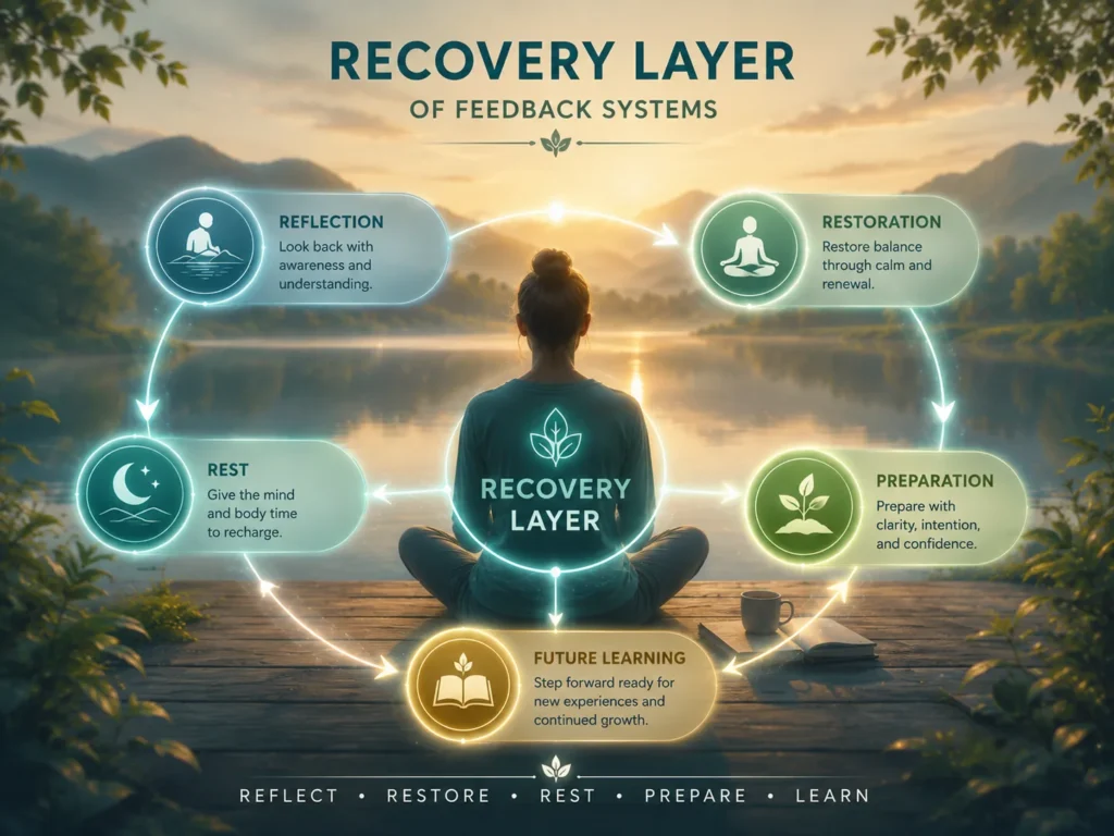 Recovery Layer of Feedback Systems Recovery Layer of Feedback Systems showing reflection, restoration, recovery, preparation, and future learning.