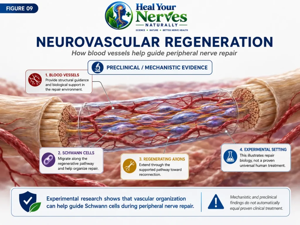 Blood vessels guiding Schwann cells during experimental peripheral nerve regeneration