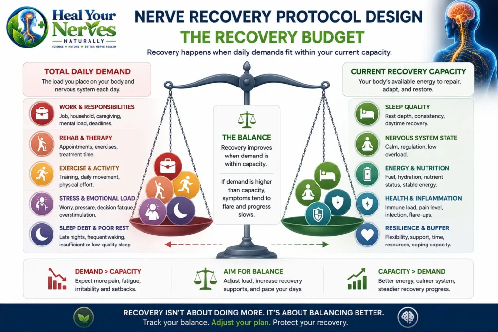 Nerve Recovery Protocol Design recovery budget comparing total daily demand with current recovery capacity