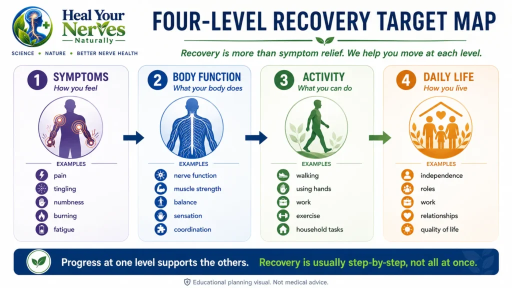 Nerve Recovery Protocols recovery target map from symptoms to body function activity and daily life