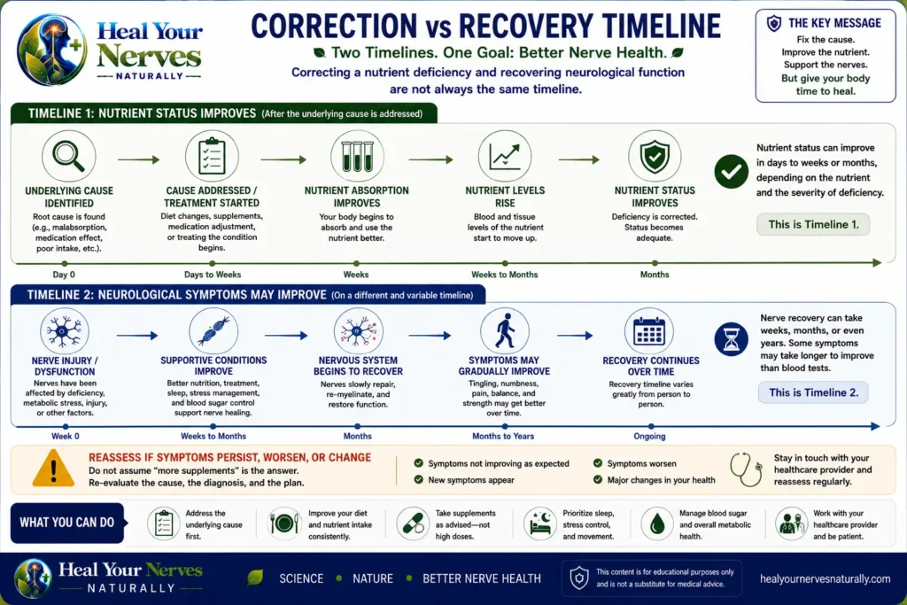 Nutrient correction and neurological nerve recovery can follow different timelines