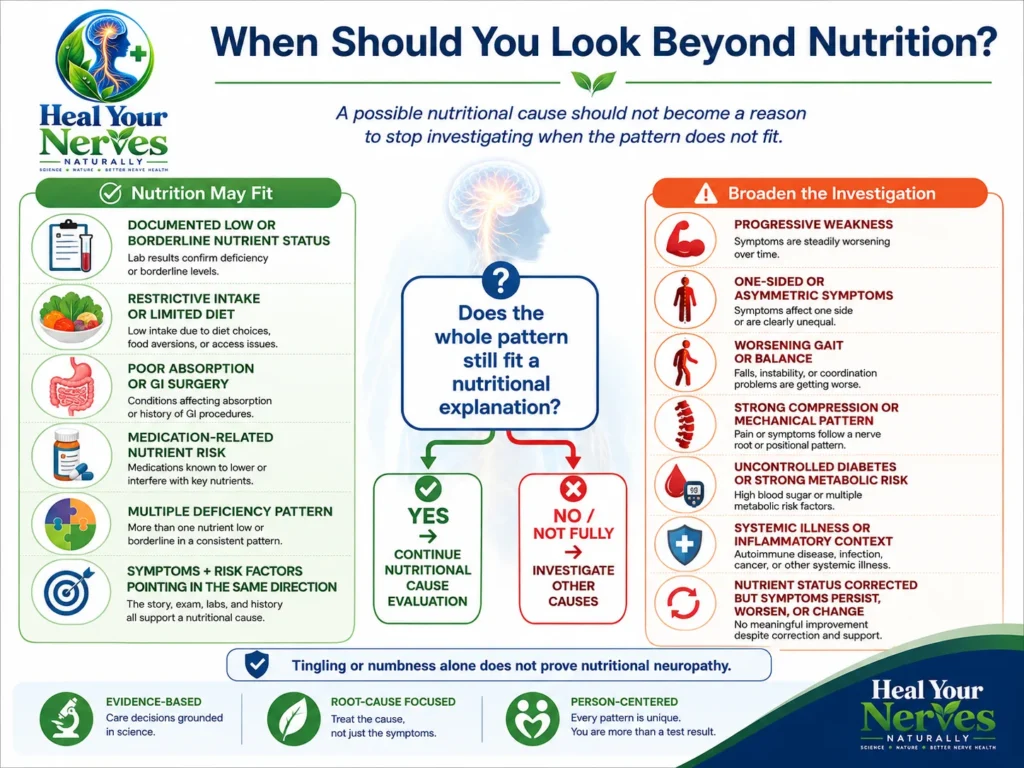 When not to assume tingling numbness or neuropathy is caused by nutritional deficiency
