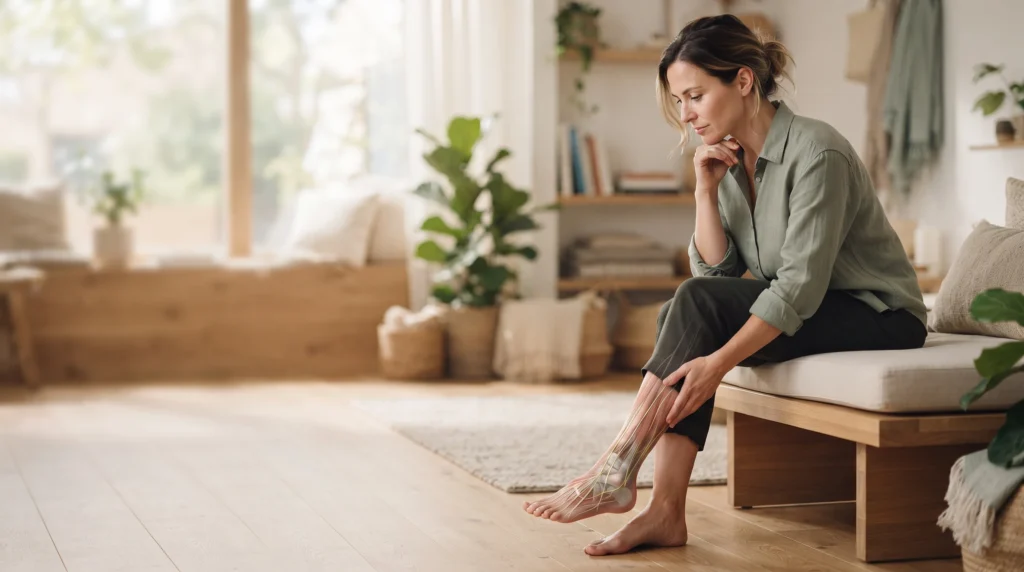 Person beginning a nerve health learning journey with subtle peripheral nerve visualization