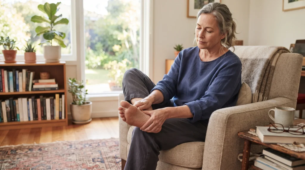Person noticing changes in sensation during everyday life